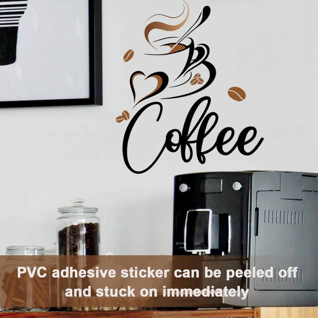 Наклейка на стіну Coffee Beans коричнева 1 шт., фото №7 Наклейка на стіну Coffee Beans коричнева 1 шт., фото №7