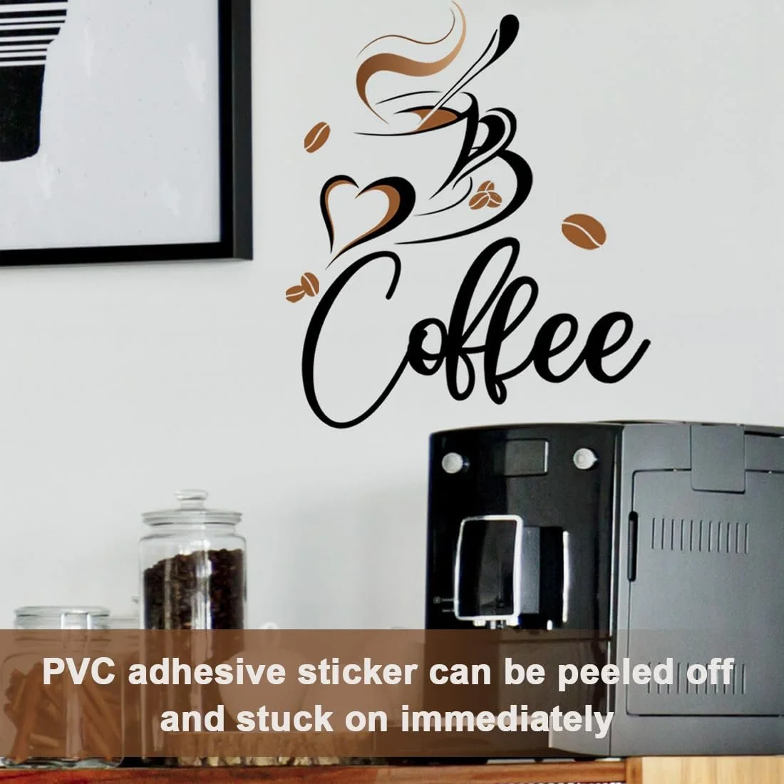 Наклейка на стену Coffee Beans коричневая 1 шт., фото №7