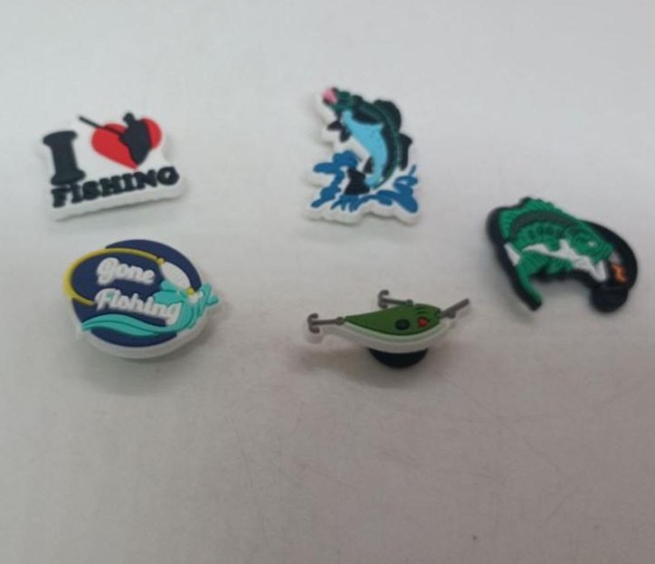 Джибітси рибалка та відпочинок рибальські снасті риба прикраси для крокс аксесуари для Crocs прикраси на крокси декор для взуття 5 шт, фото №2