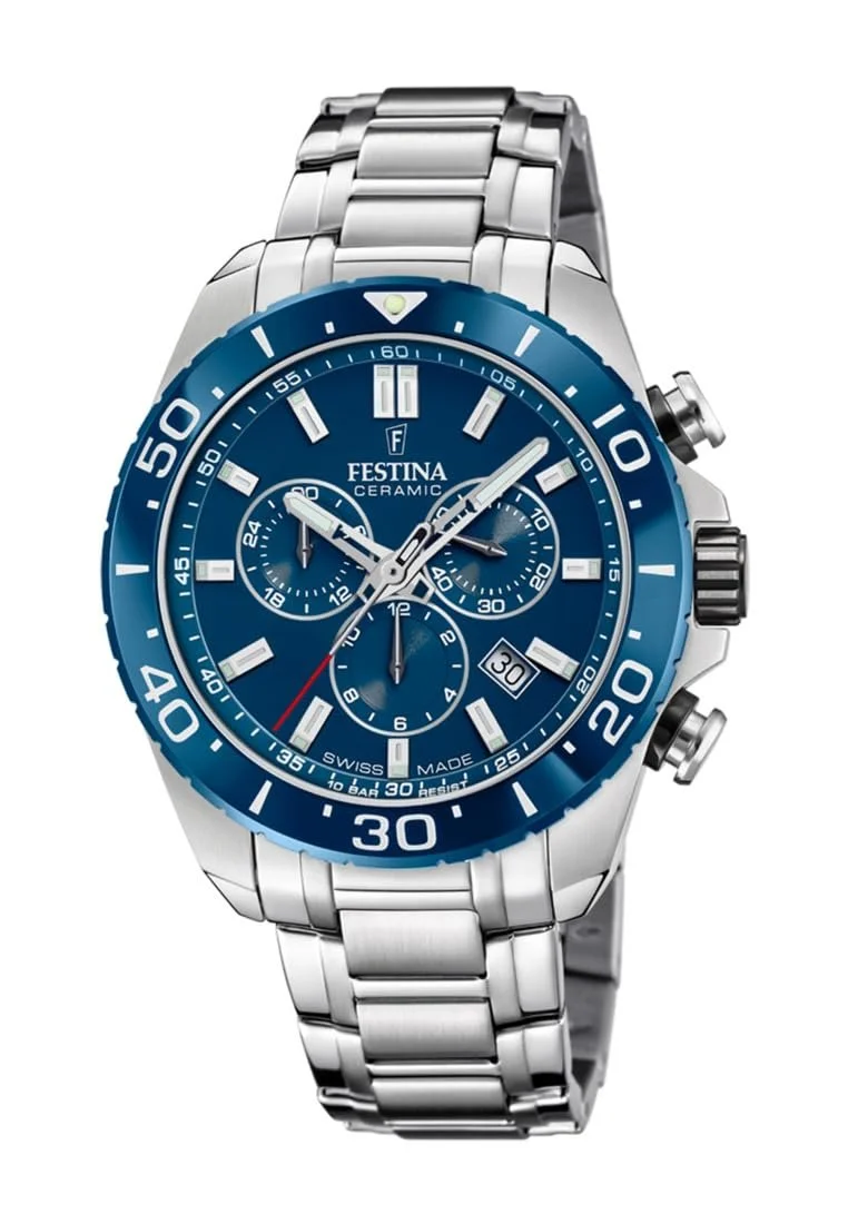 Часы Festina Swiss Made Мужской Белый Нержавеющая Сталь Браслет, фото №1 Часы Festina Swiss Made Мужской Белый Нержавеющая Сталь Браслет, фото №1