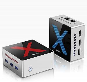 Мини ПК AIOEXPC X MINI N95 / Intel Alder Lake N95 / RAM 12GB / SSD 256GB / 2 x HDMI / 2 x LAN / Wi-Fi 5 / Bluetooth 4.2 / Windows 11 / Серебристый-Чёрный - Фото 1