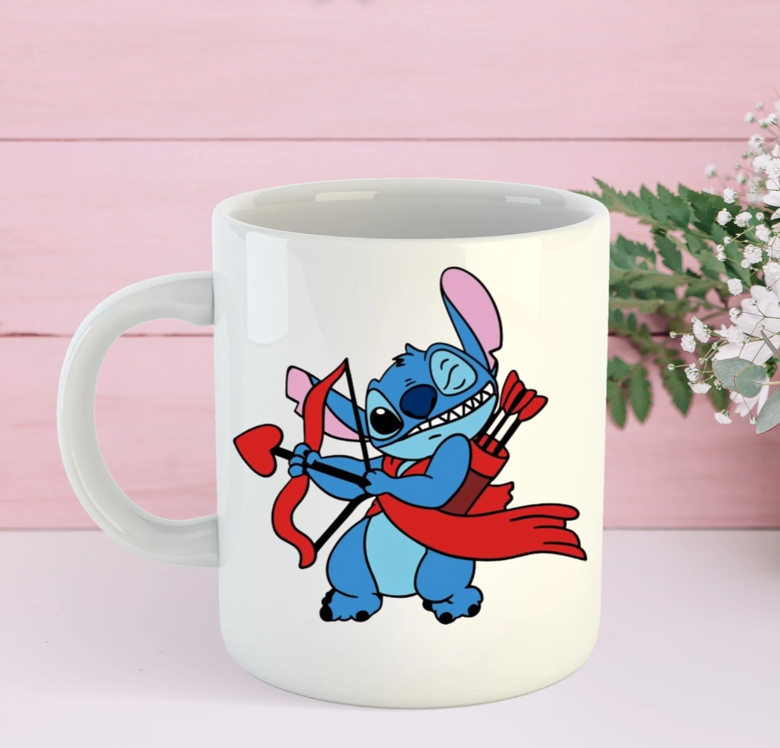 Чашка з принтом Lilo & Stitch, керамічна, 330 мл, Uk_911, фото №1