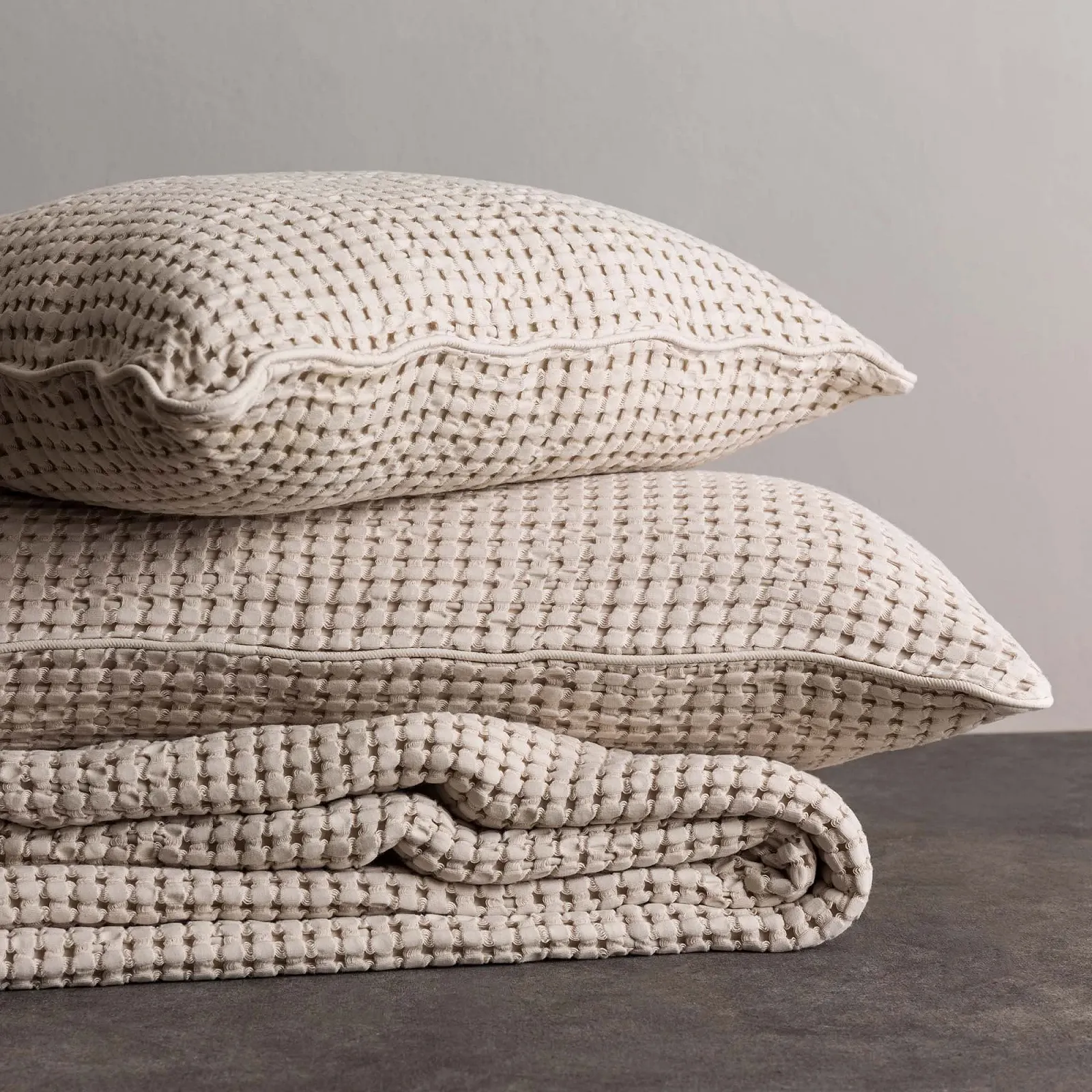 Покрывало URBANARA Veiros 180 x 200 см Хлопок Вафельный пике Натуральный, фото №7