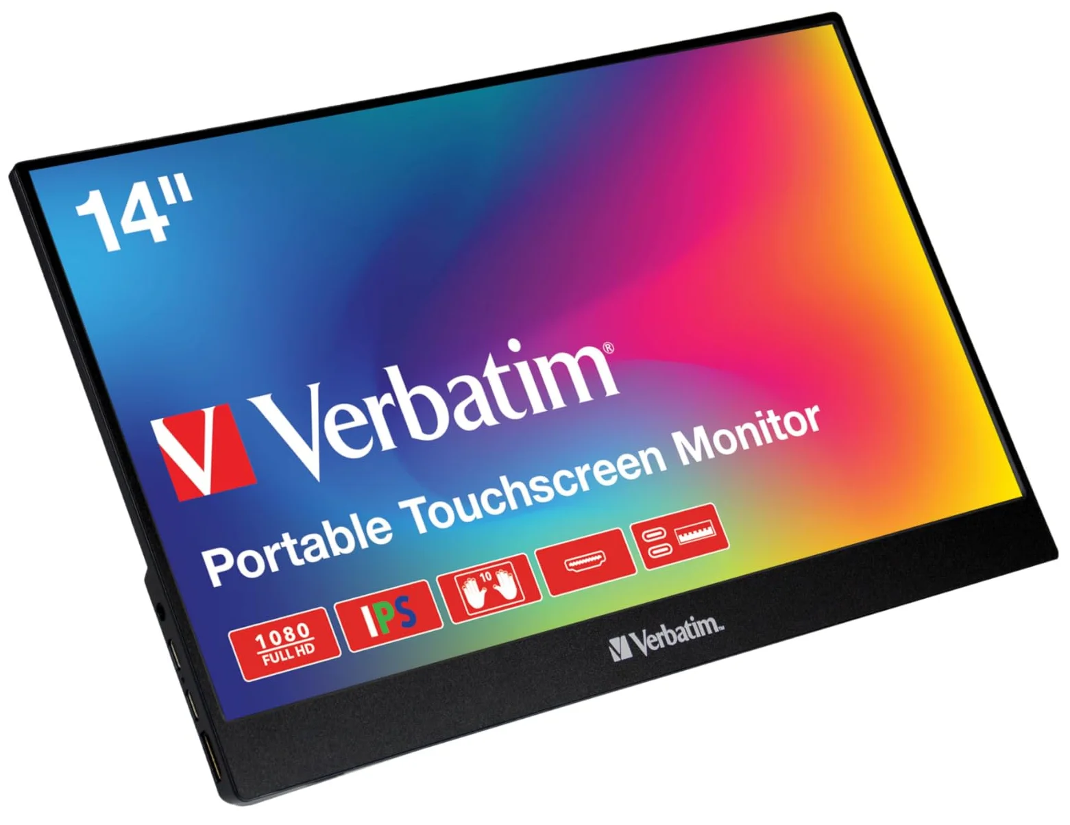 Монітор портативний сенсорний 14" Verbatim PMT-14 Full HD Чорний, фото №3 Монітор портативний сенсорний 14" Verbatim PMT-14 Full HD Чорний, фото №3