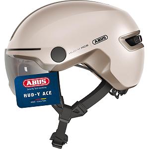 Шолом ABUS City HUD-Y ACE з козирком і магнітним світлодіодним заднім ліхтарем, що перезаряджається - Фото 1