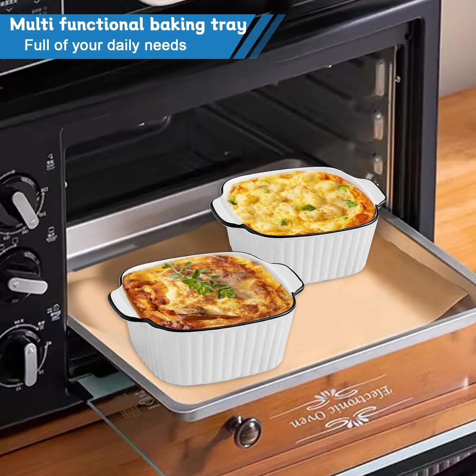 Набір форм для запікання IIRC керамічних малих 4 шт. біла 14.5 x 11.5 x 5.5 см, фото №6 Набір форм для запікання IIRC керамічних малих 4 шт. біла 14.5 x 11.5 x 5.5 см, фото №6