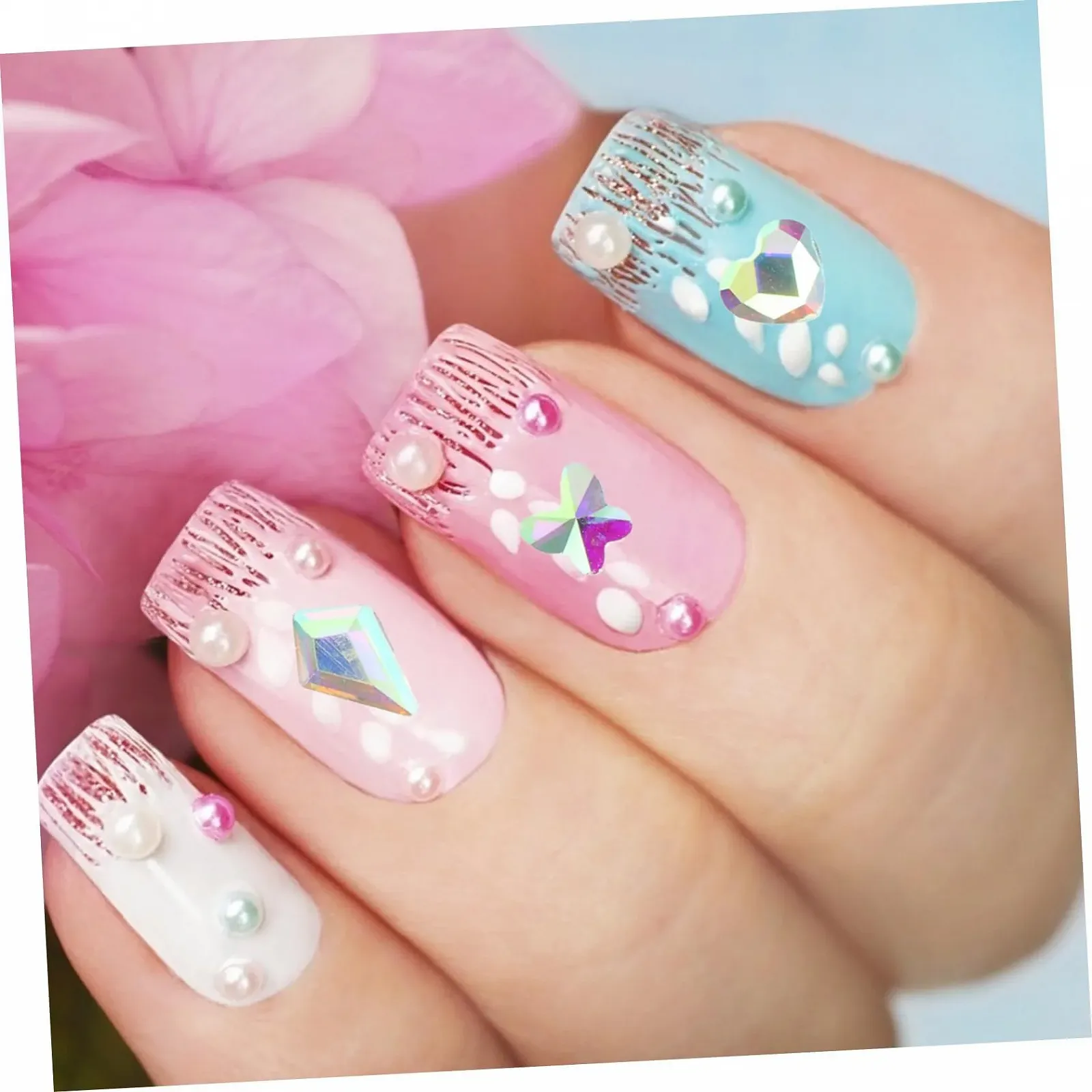 Стрази для нігтів Великі прозорі DIY, фото №5