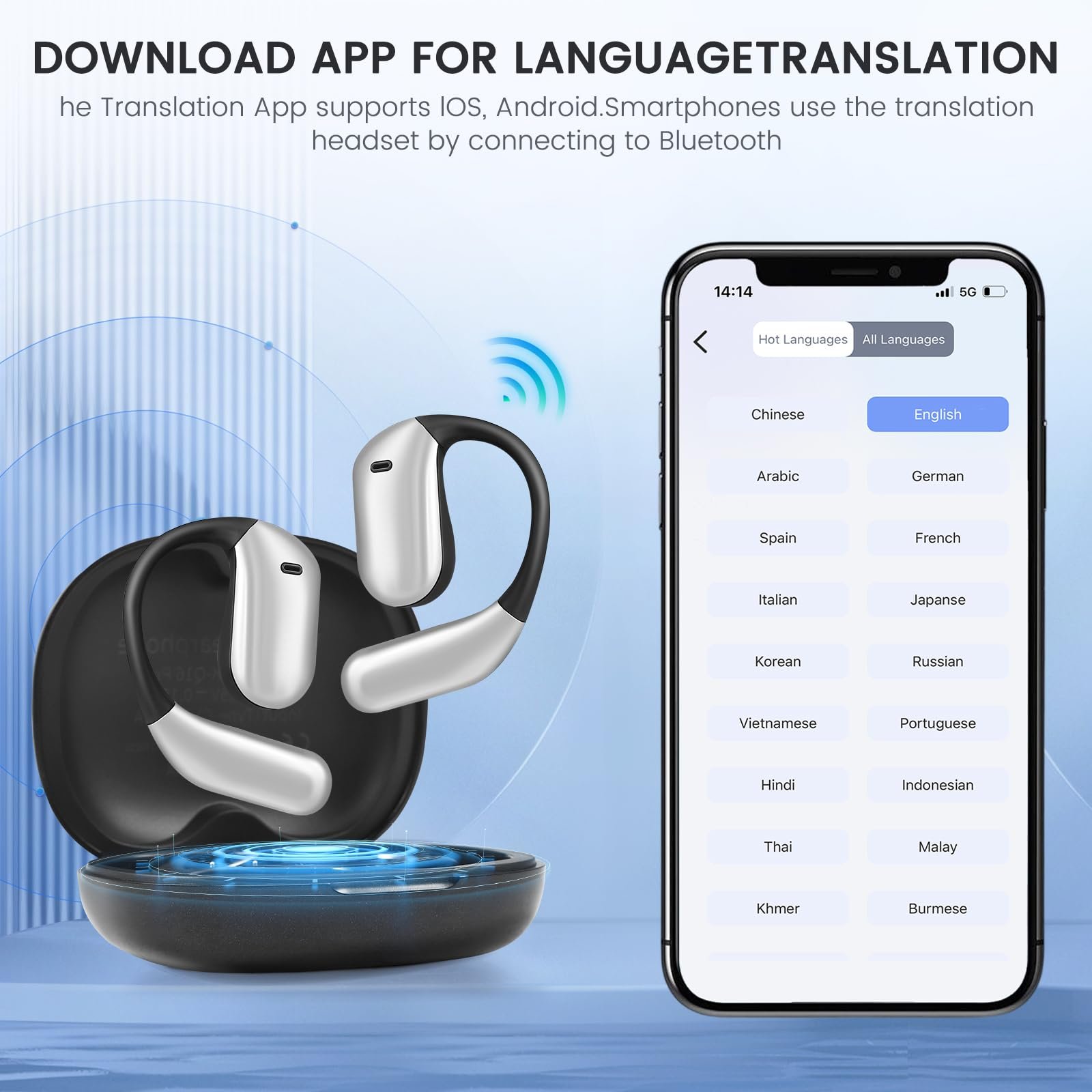Навушники-перекладачі зі сенсорним LCD-екраном 3-в-1, голосу з підтримкою 150 мов, фото №7 Навушники-перекладачі зі сенсорним LCD-екраном 3-в-1, голосу з підтримкою 150 мов, фото №7