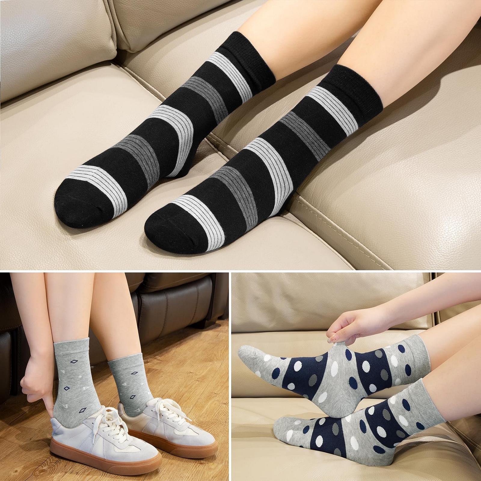 Шкарпетки Жіночі Бавовняні Смужки, Крапки та Серця Різнокольорові, фото №5