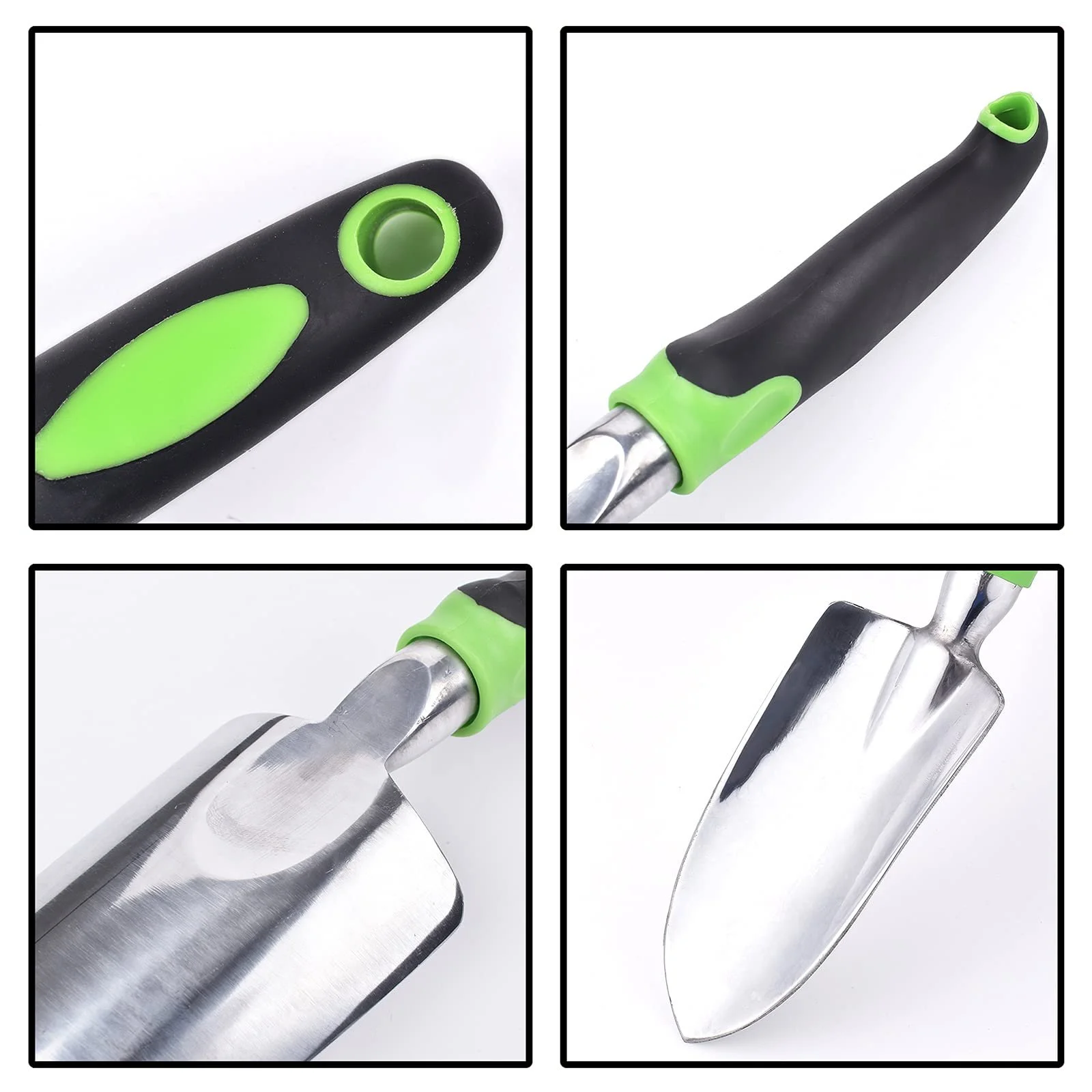 Лопатка садовая ручная, для пересадки, прополки, перемещения и разглаживания, копания и посадки, зеленая, фото №3