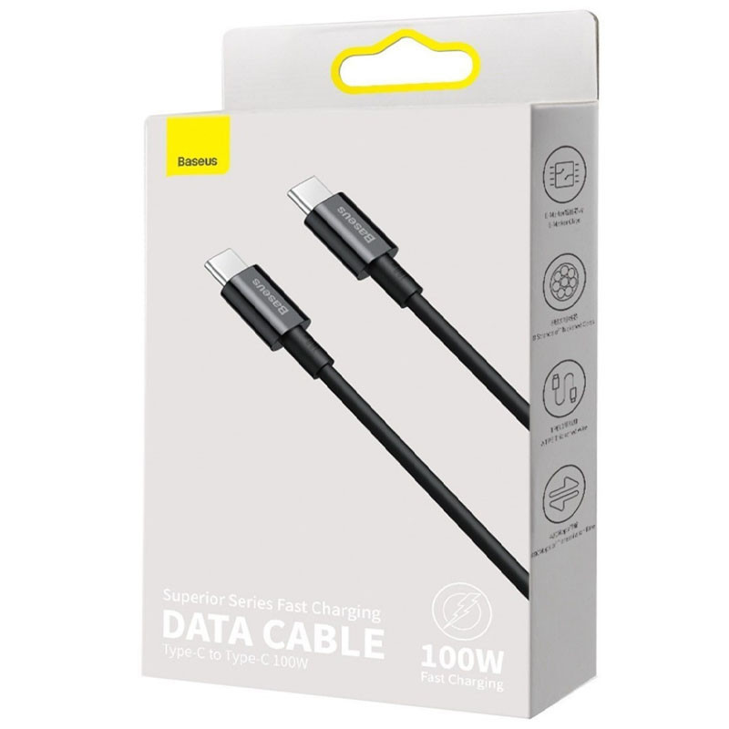 Дата кабель Baseus Superior Series Fast Charging Type-C to PD 100W 1m CATYS-B, фото №5