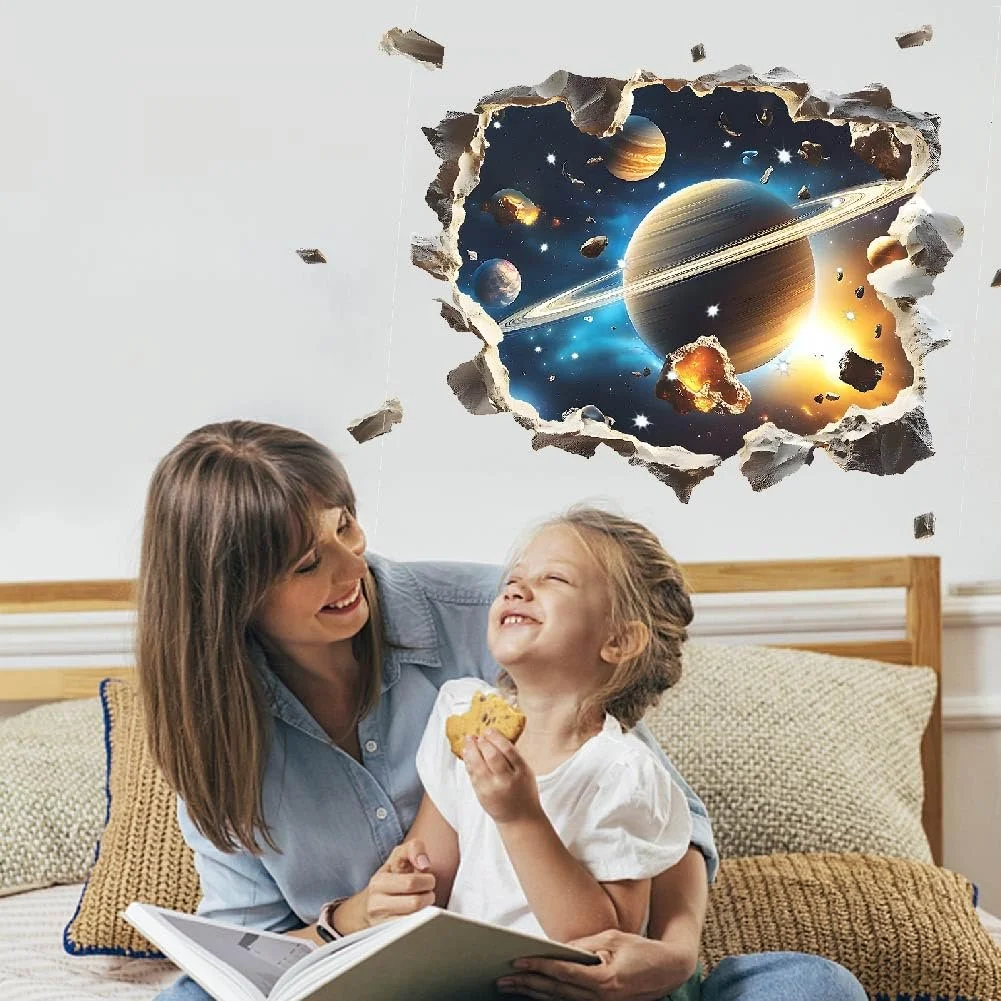 Наклейка на стіну 3D SUPERDANT Космічна галактика Вінілова Синя, фото №4