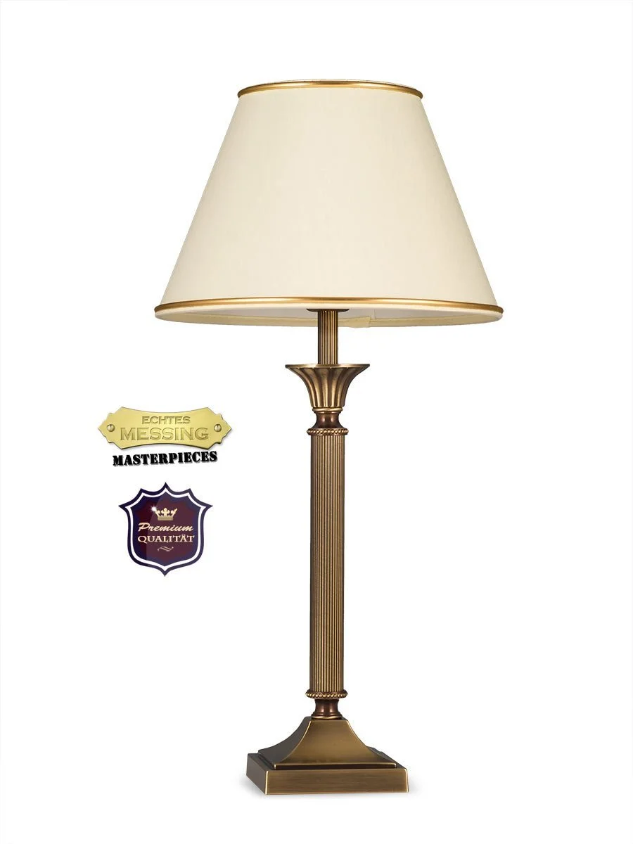 Настільна лампа Vintage Retro Art Nouveau Антична латунь Жовтий тканинний абажур, фото №2