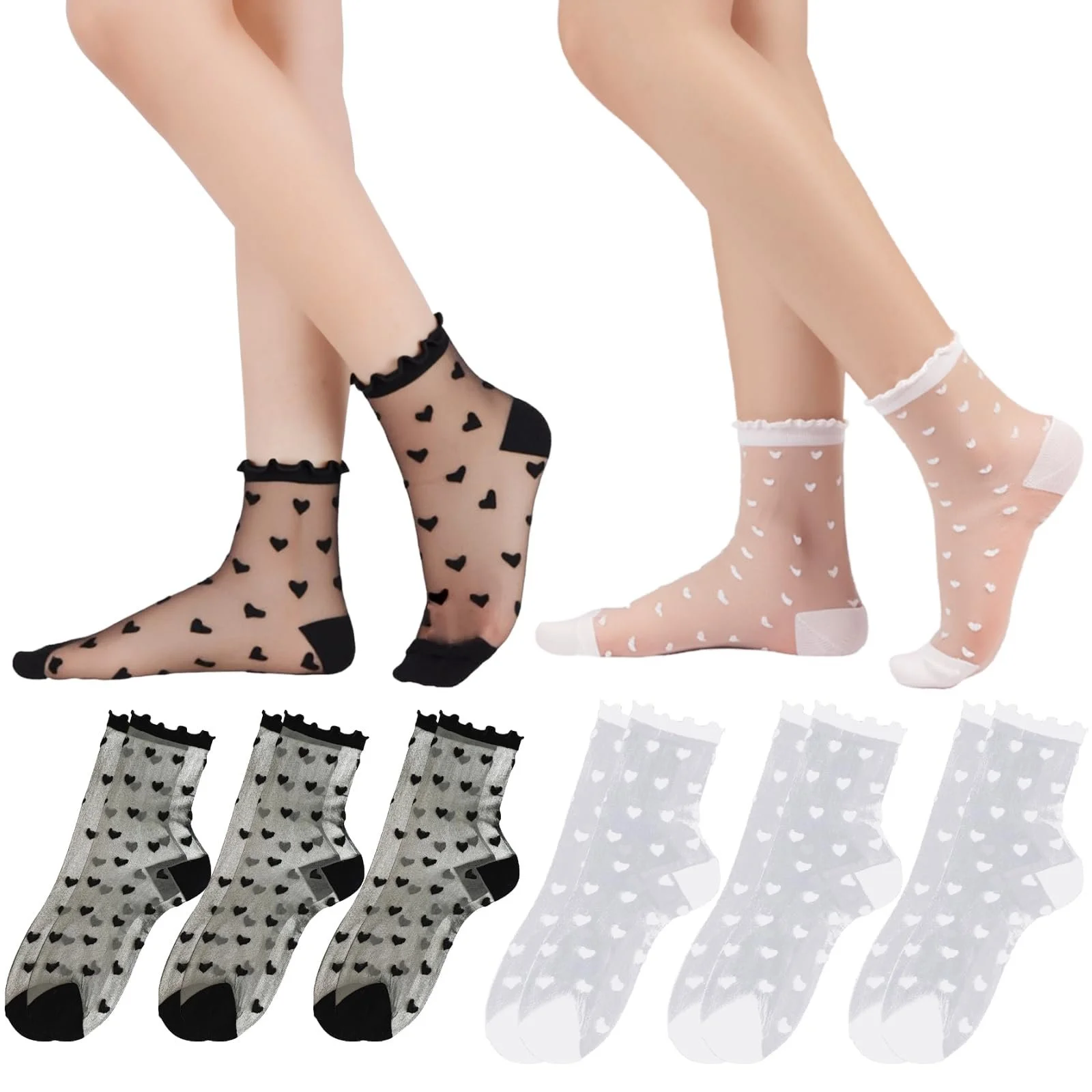 Прозорі шкарпетки для жінок (6 пар), фото №1