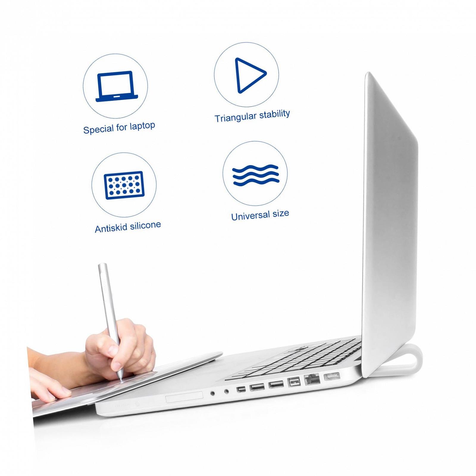 Підставка для ноутбука SOIMISS Регульована по висоті Охолоджуюча підкладка Ергономічна Синьо-біла (4 шт.), фото №5