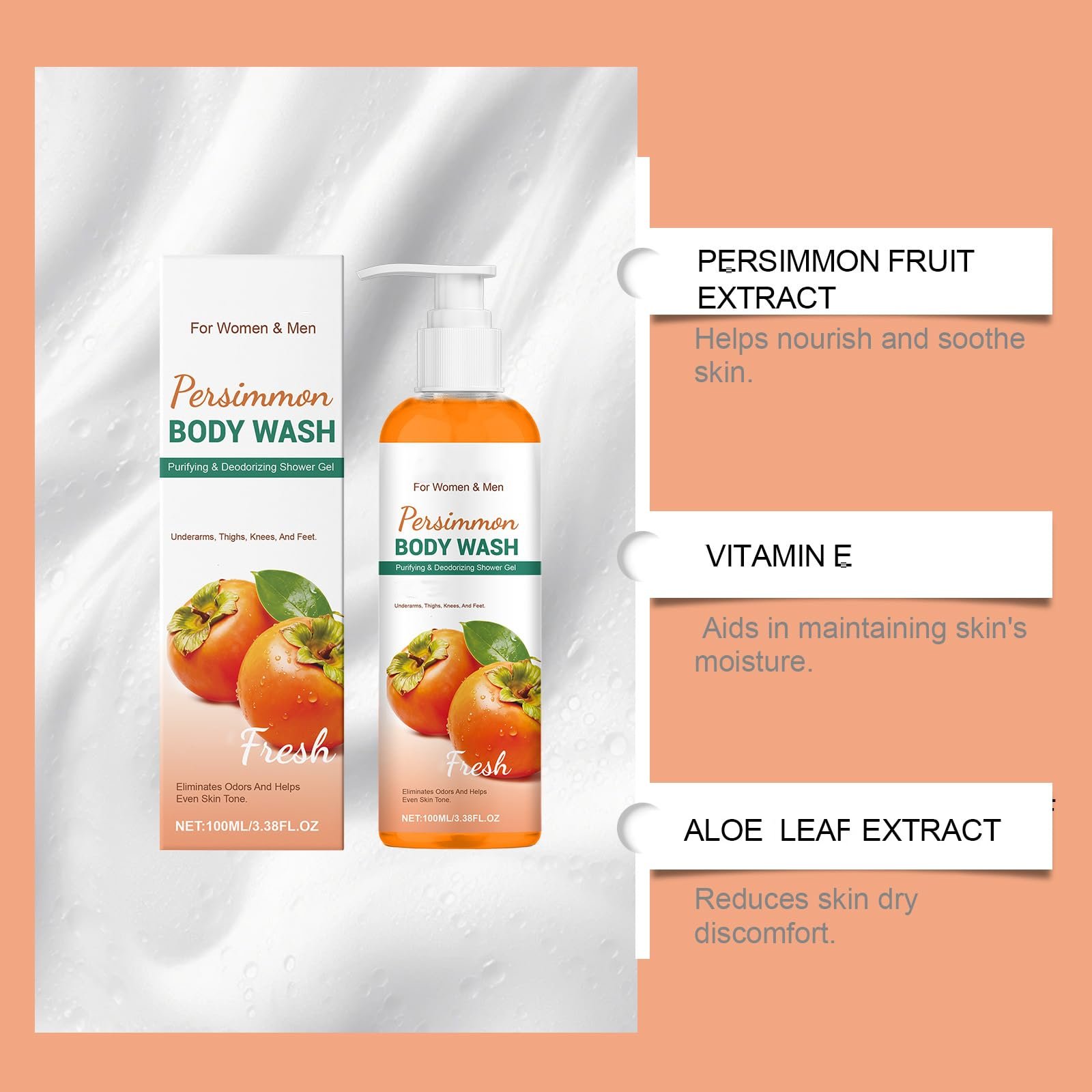 Гель для душа Persimmon для контроля запаха увлажняющий очищающий 1 шт., фото №8 Гель для душа Persimmon для контроля запаха увлажняющий очищающий 1 шт., фото №8