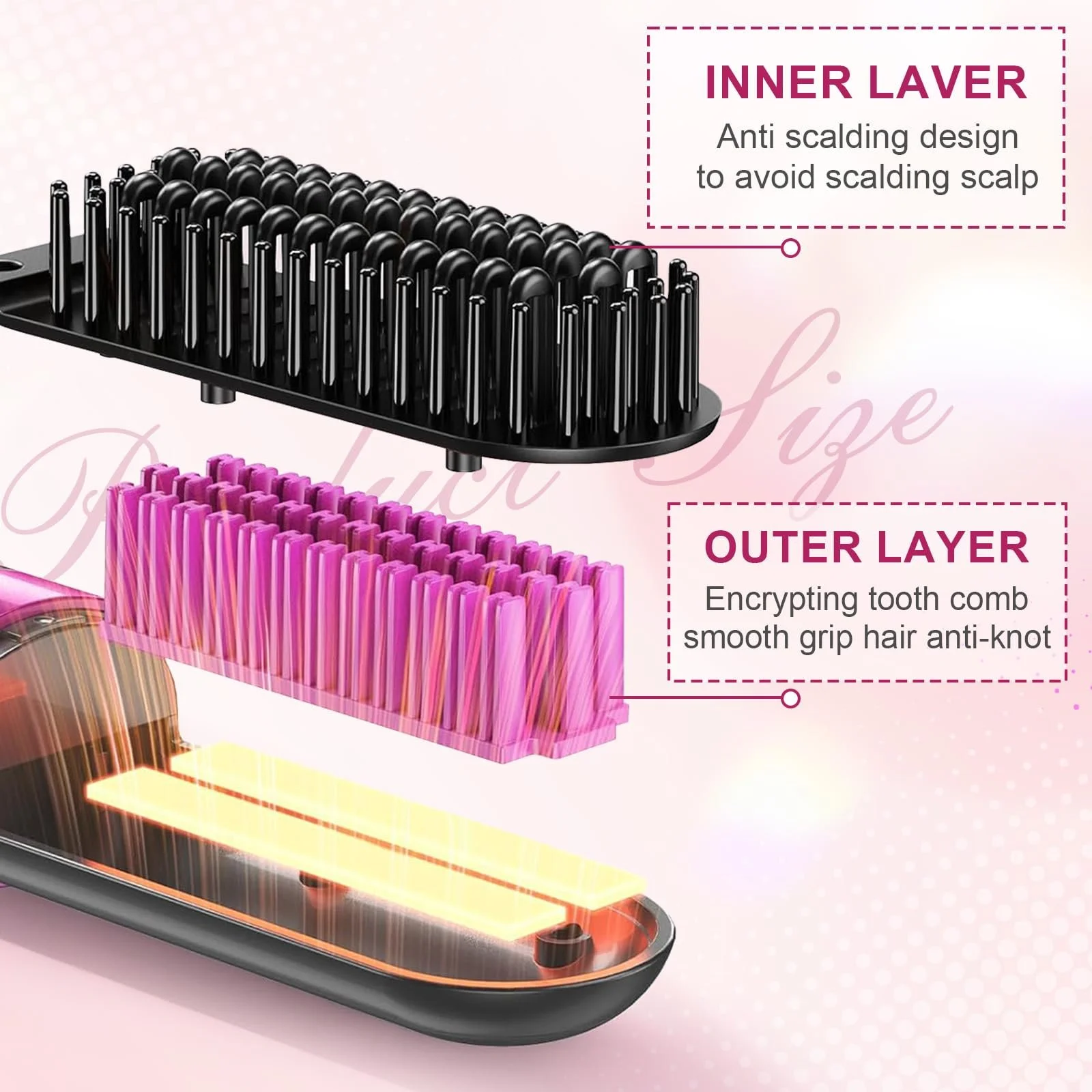 Бездротова щітка-вирівнювач Go Brush Pro для короткого волосся 4 температурні режими, фото №3 Бездротова щітка-вирівнювач Go Brush Pro для короткого волосся 4 температурні режими, фото №3
