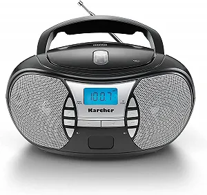 Портативний CD-радіоприймач Karcher RR 5025-B (FM-радіо, живлення від батареї/мережі, AUX-вхід) чорний - Фото 1