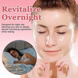 Ночная маска Collagen, маска-пленка Collagen для сияющей кожи, глубокое увлажнение и питание, органическая маска для лица Collagen с кисточкой, подходит для всех типов кожи synthetic.ua - Фото 1