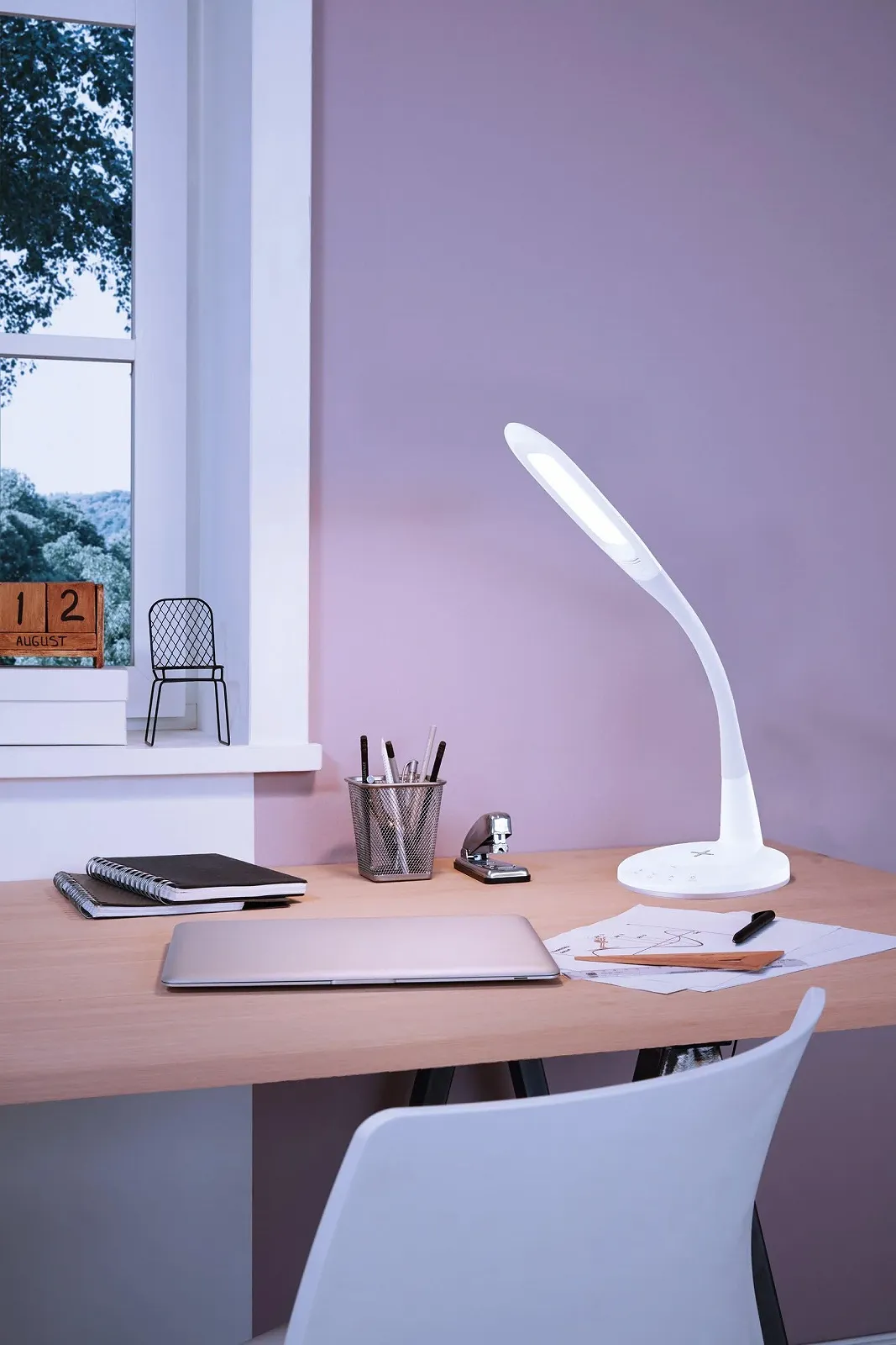 Настільна лампа EGLO Trunca LED з QI-зарядкою біла, фото №4