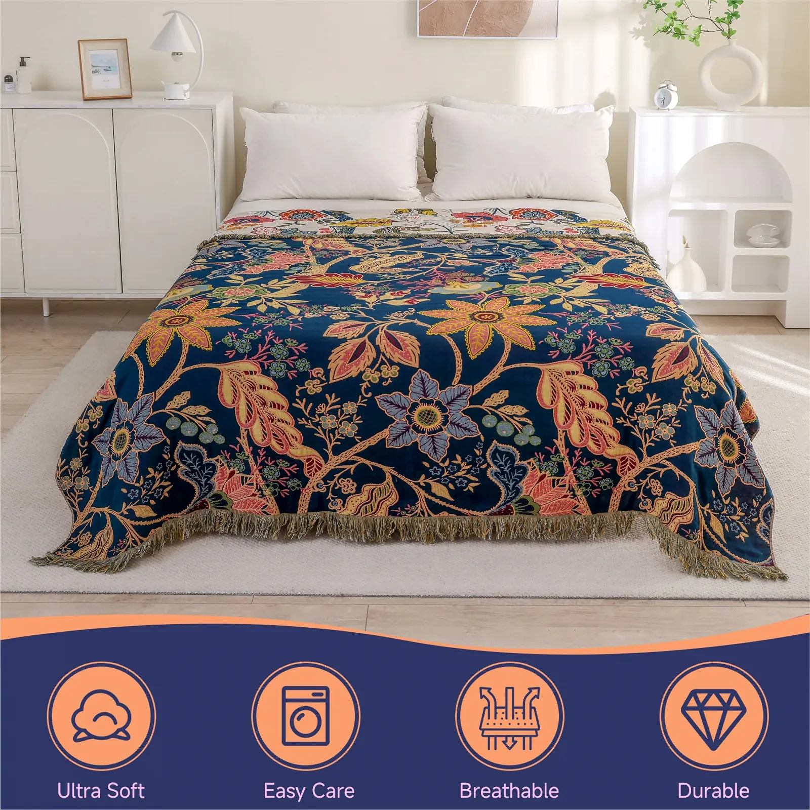 Покривало HOORDRY Boho, 100% бавовна, фото №6 Покривало HOORDRY Boho, 100% бавовна, фото №6