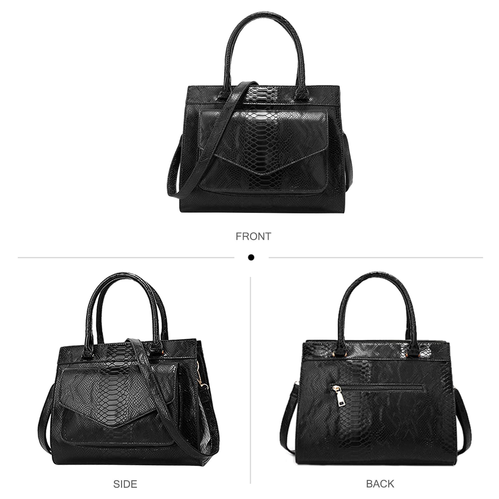 Сумка жіноча NICOLE & DORIS крокодиляча лакована з верхньою ручкою, фото №5