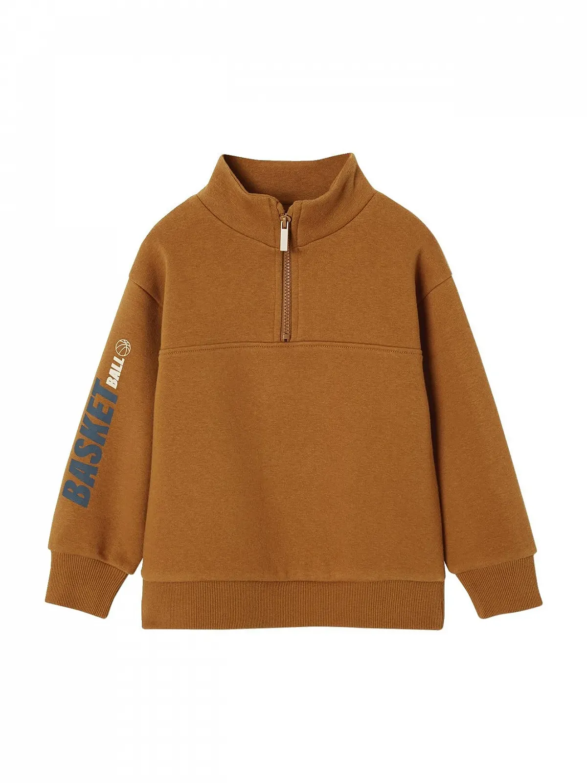 Сорочка з переробленого трикотажу для хлопчика Vertbaudet Стійка комір Баскетбольний принт, фото №1