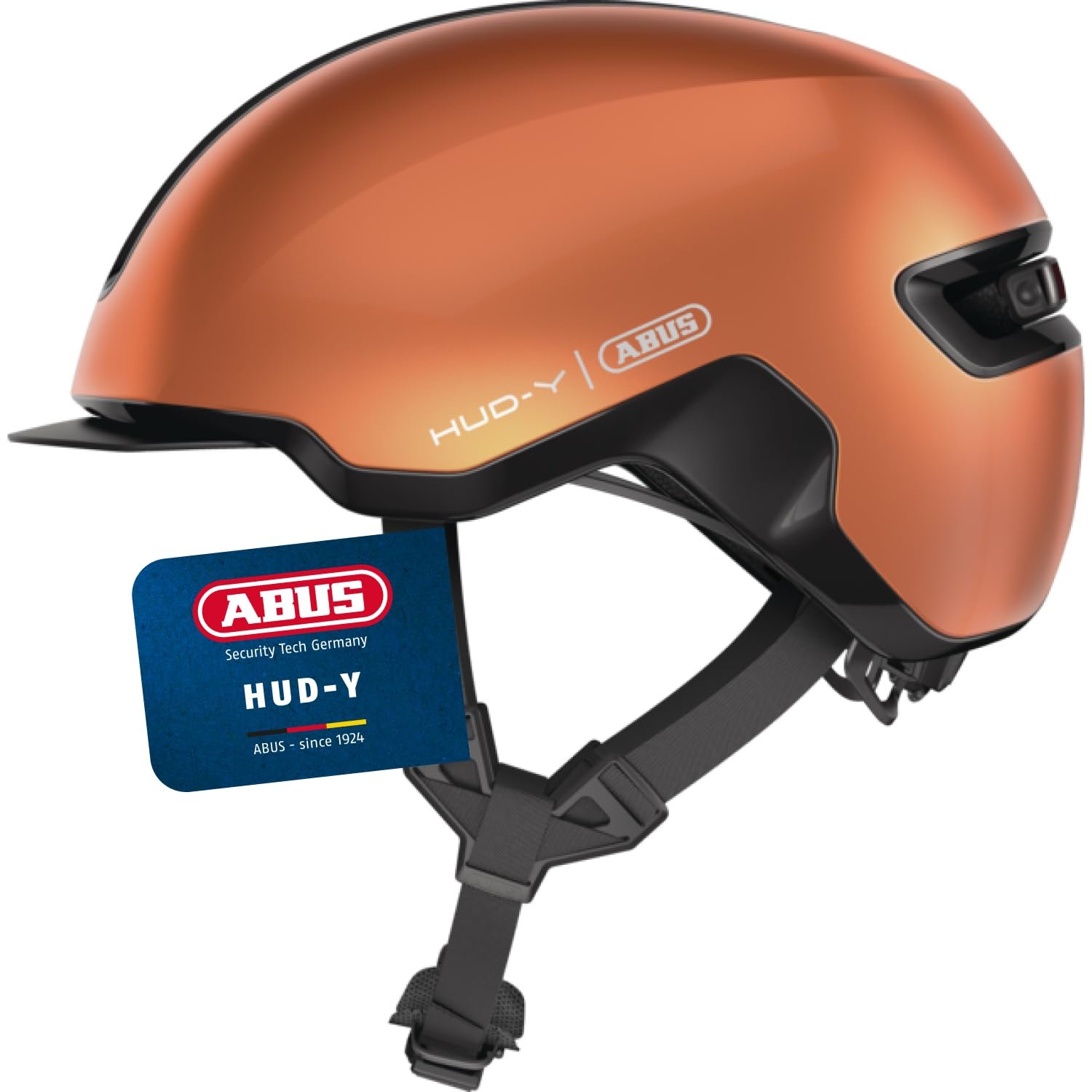 Шлем Urban ABUS HUD-Y с магнитным, перезаряжаемым LED задним фонарем и магнитной застежкой, фото №1