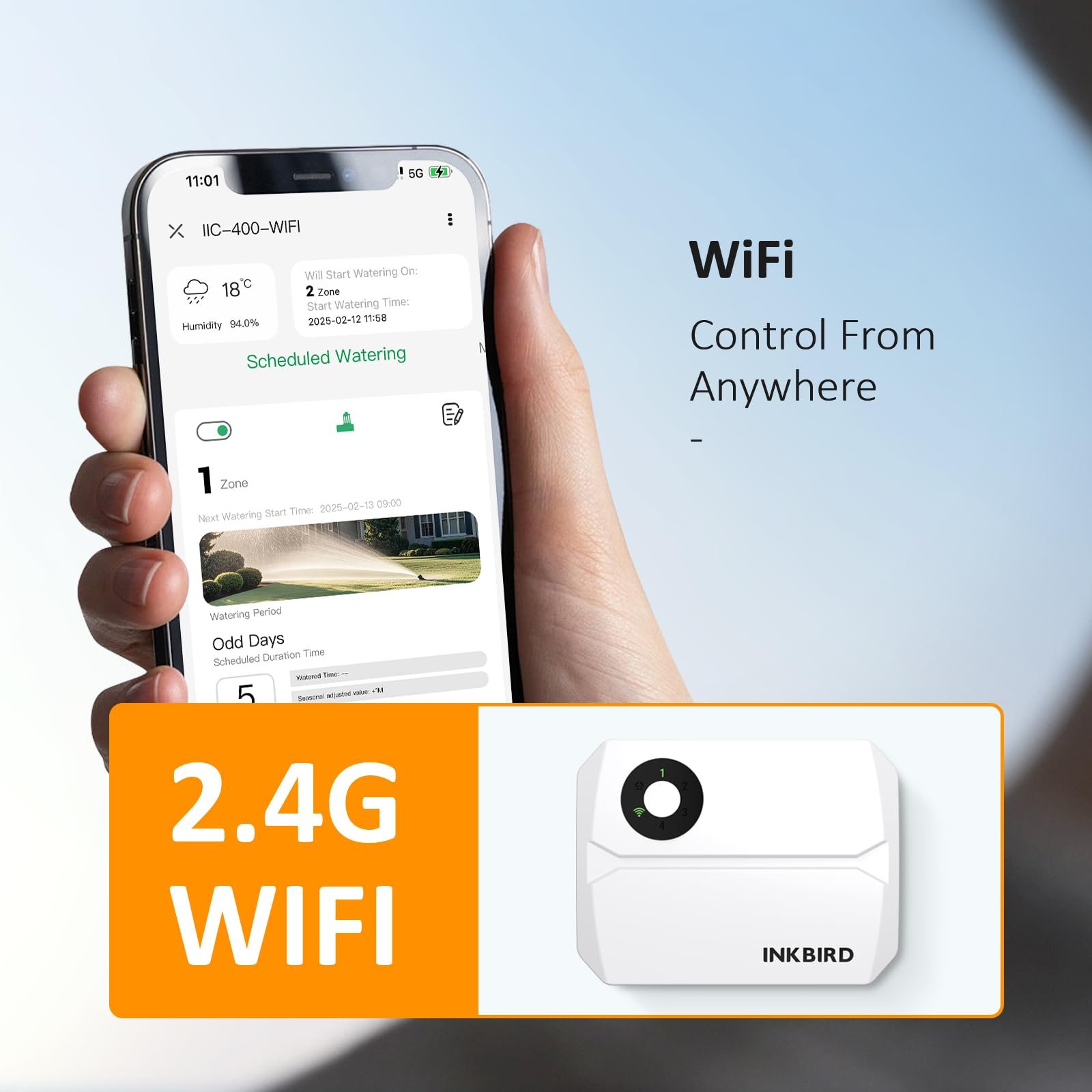 Контроллер, таймер системы полива Inkbird IIC-400 WiFi 4 зоны, фото №3