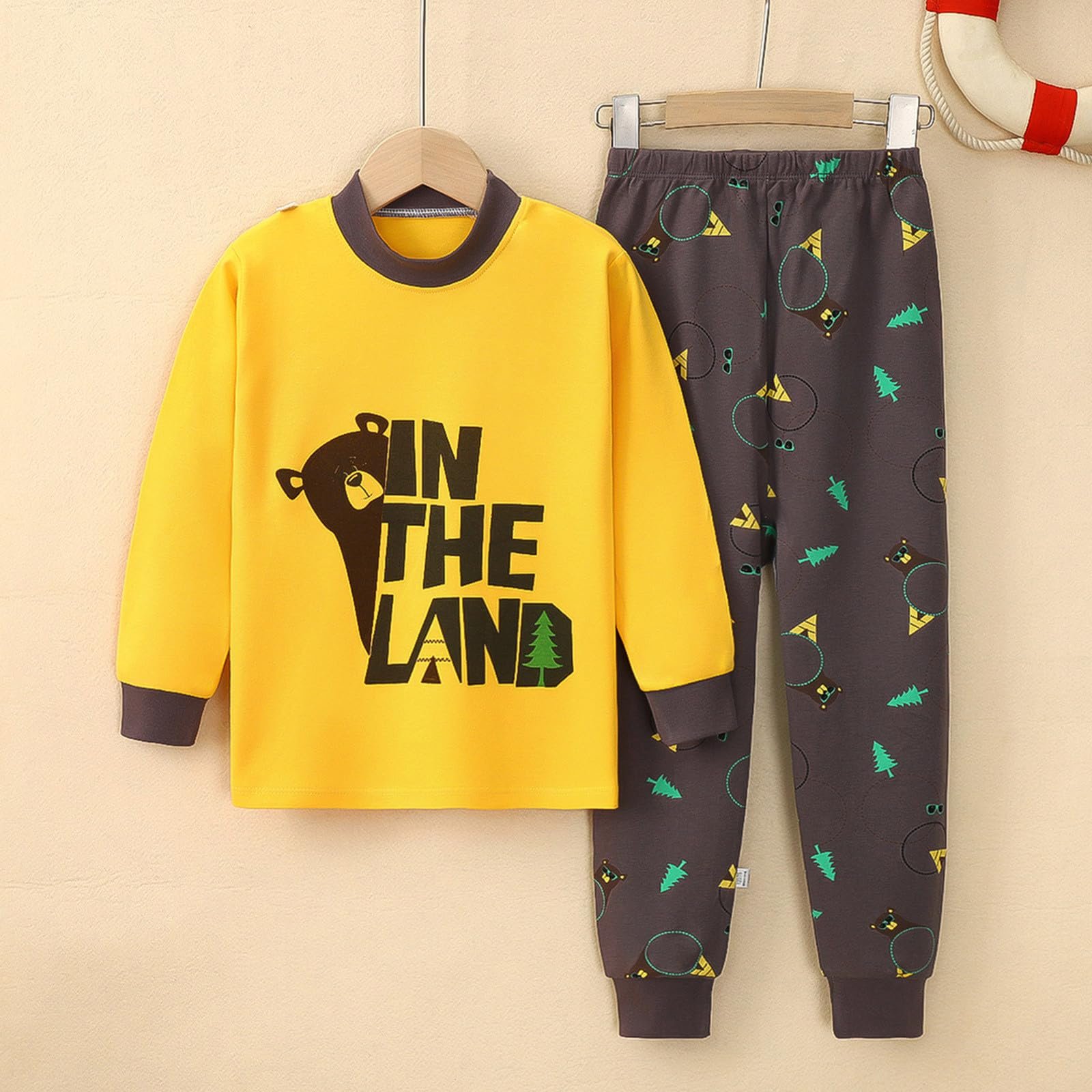 Комплект піжами для малюків (топ з довгими рукавами та штани), одяг для сну, дитячий халат, фото №3