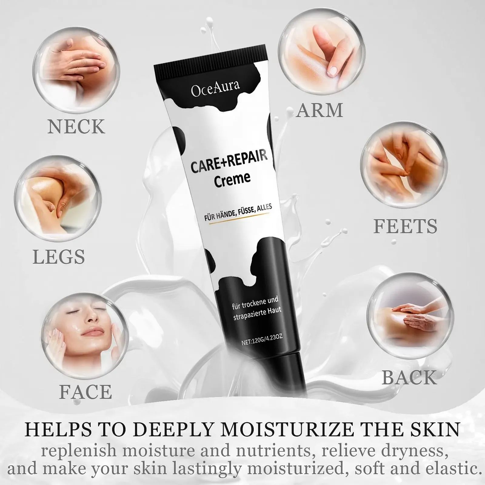 Зволожуючий крем з екстрактом алое вера для обличчя, рук та тіла 120 г, інтенсивний догляд, фото №3 Зволожуючий крем з екстрактом алое вера для обличчя, рук та тіла 120 г, інтенсивний догляд, фото №3