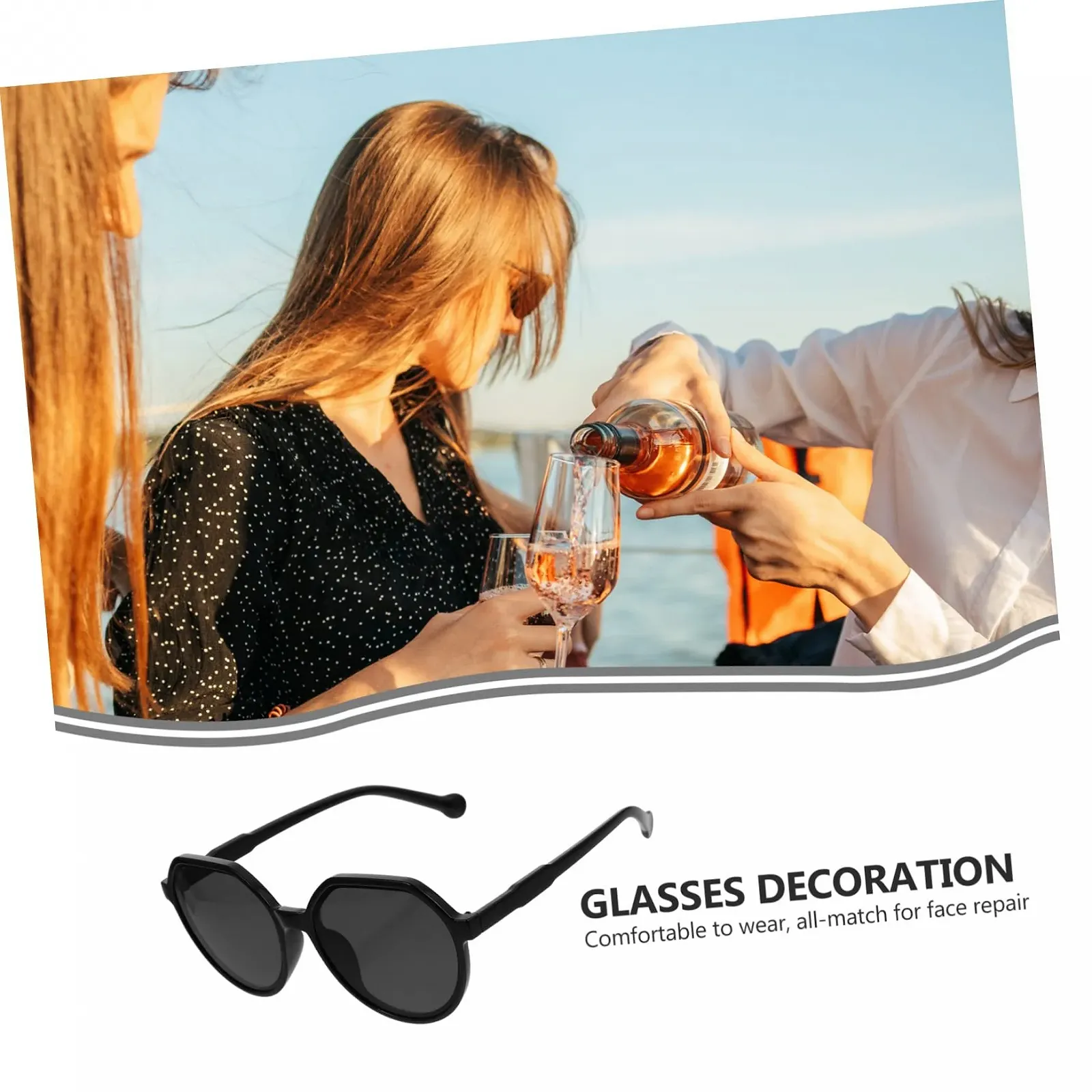 Сонцезахисні окуляри круглі PACKOVE 3 пари, зручні для дорослих, модні, антиблікові, фото №2