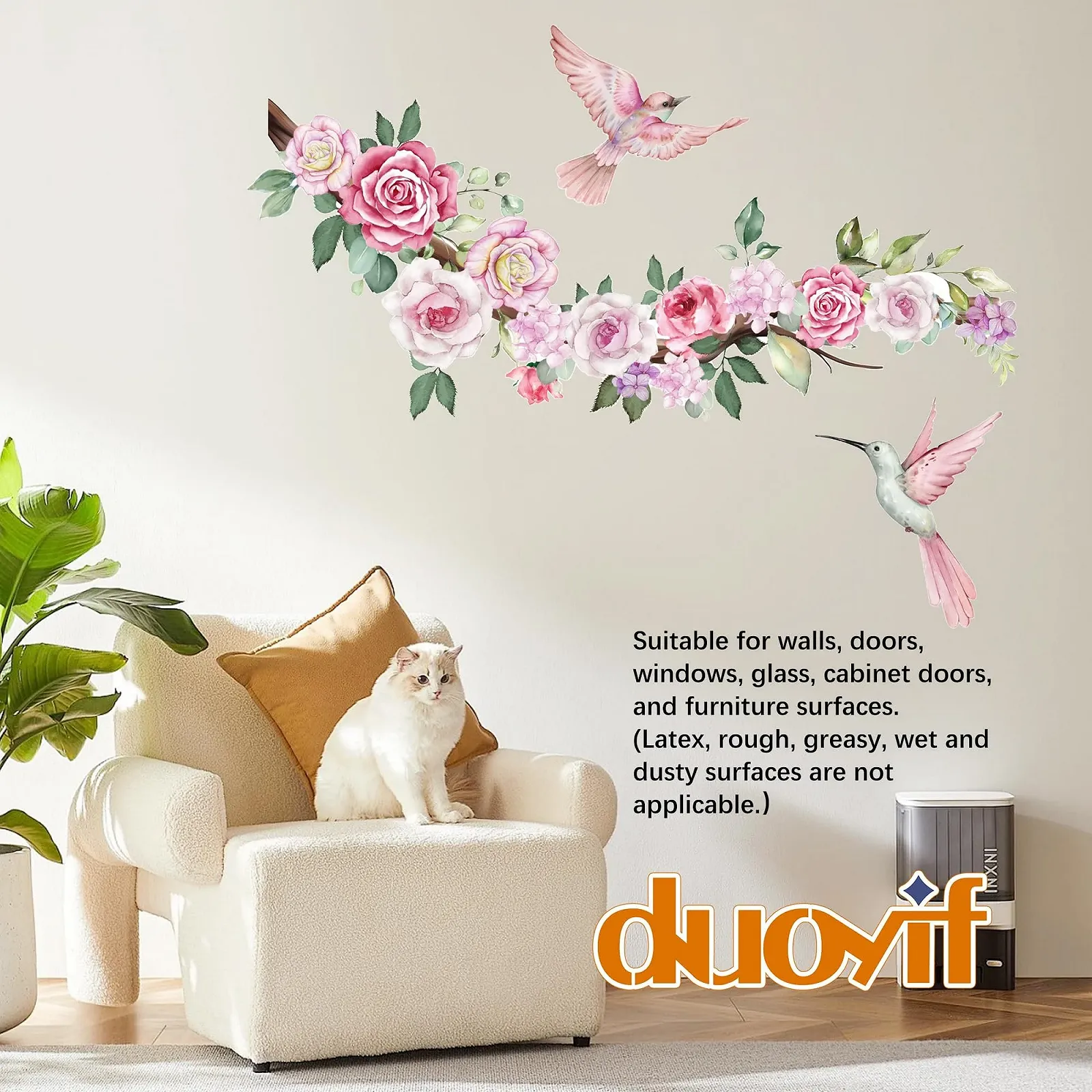 Наклейка на стену duoyif Бохо Цветы, фото №6