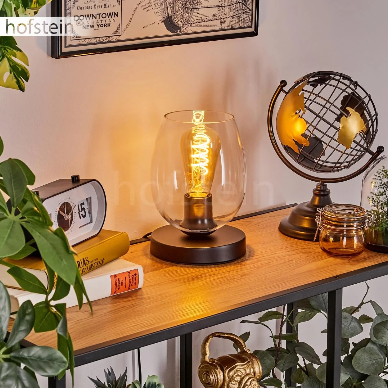 Настільна лампа Koyoto Metal/Glass Modern 15 см E27 Black/Clear, фото №8