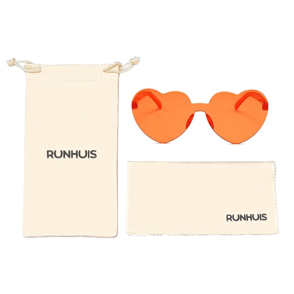 Солнцезащитные очки RUNHUIS Heart, без оправы, в форме сердца, разноцветные для женщин., фото №6
