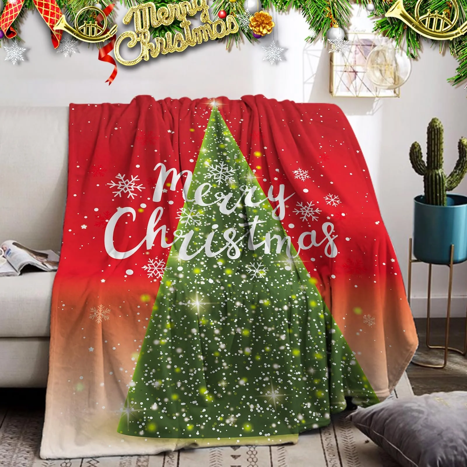 Покривало PORJDN Різдвяна М'яка Фланелева, фото №1