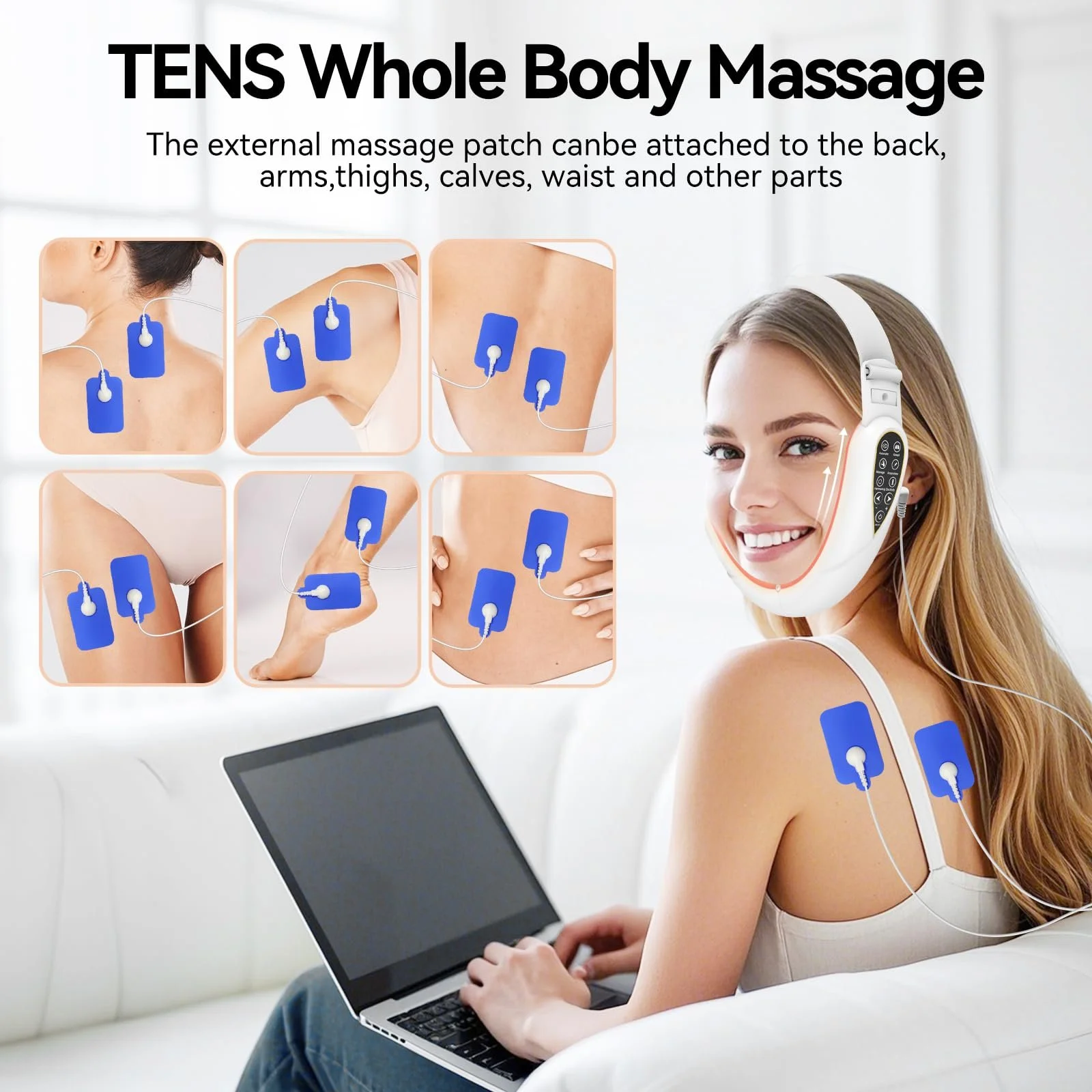 Массажер для лица V-Face 2026 Version Электрический EMS фототерапия 5 режимов Пульт дистанционного управления, фото №3