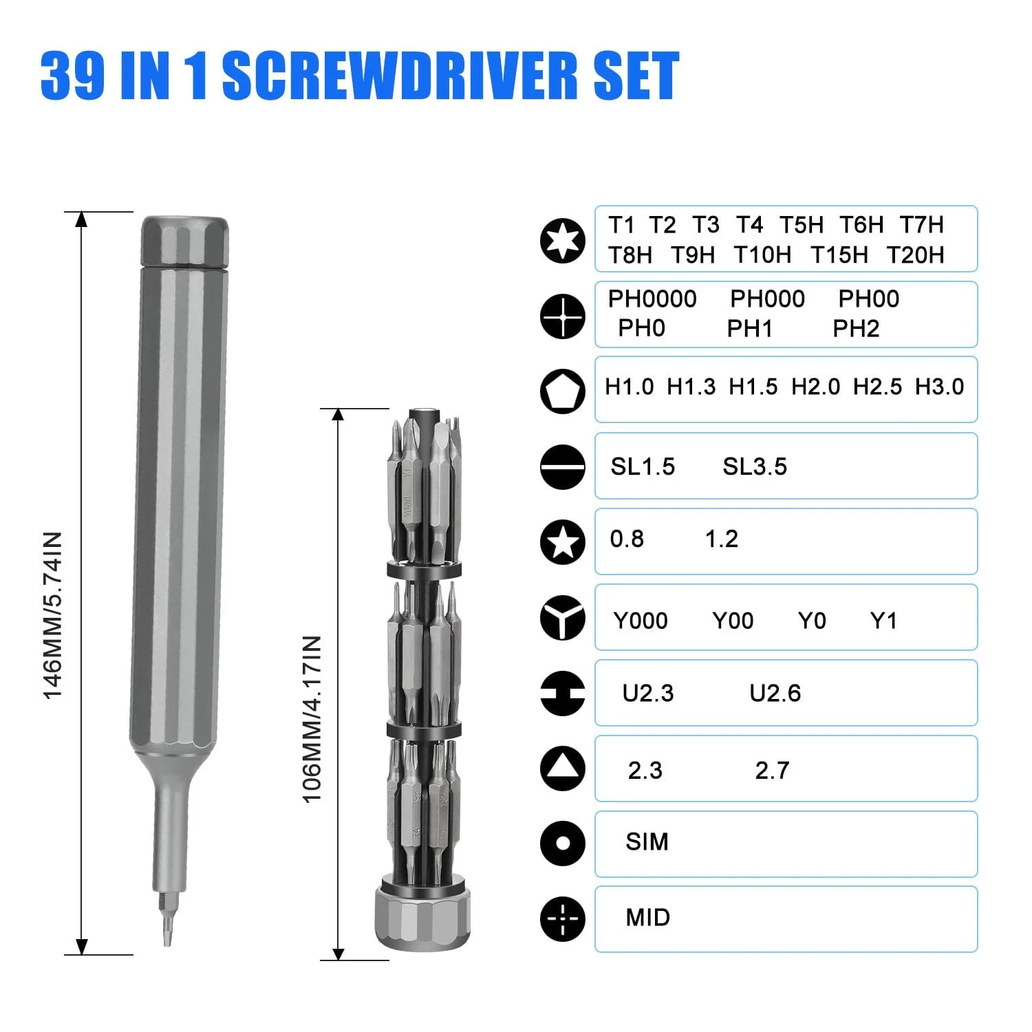 Набір міні-викруток Sexyhot Precision 39 в 1 магнітний, фото №7