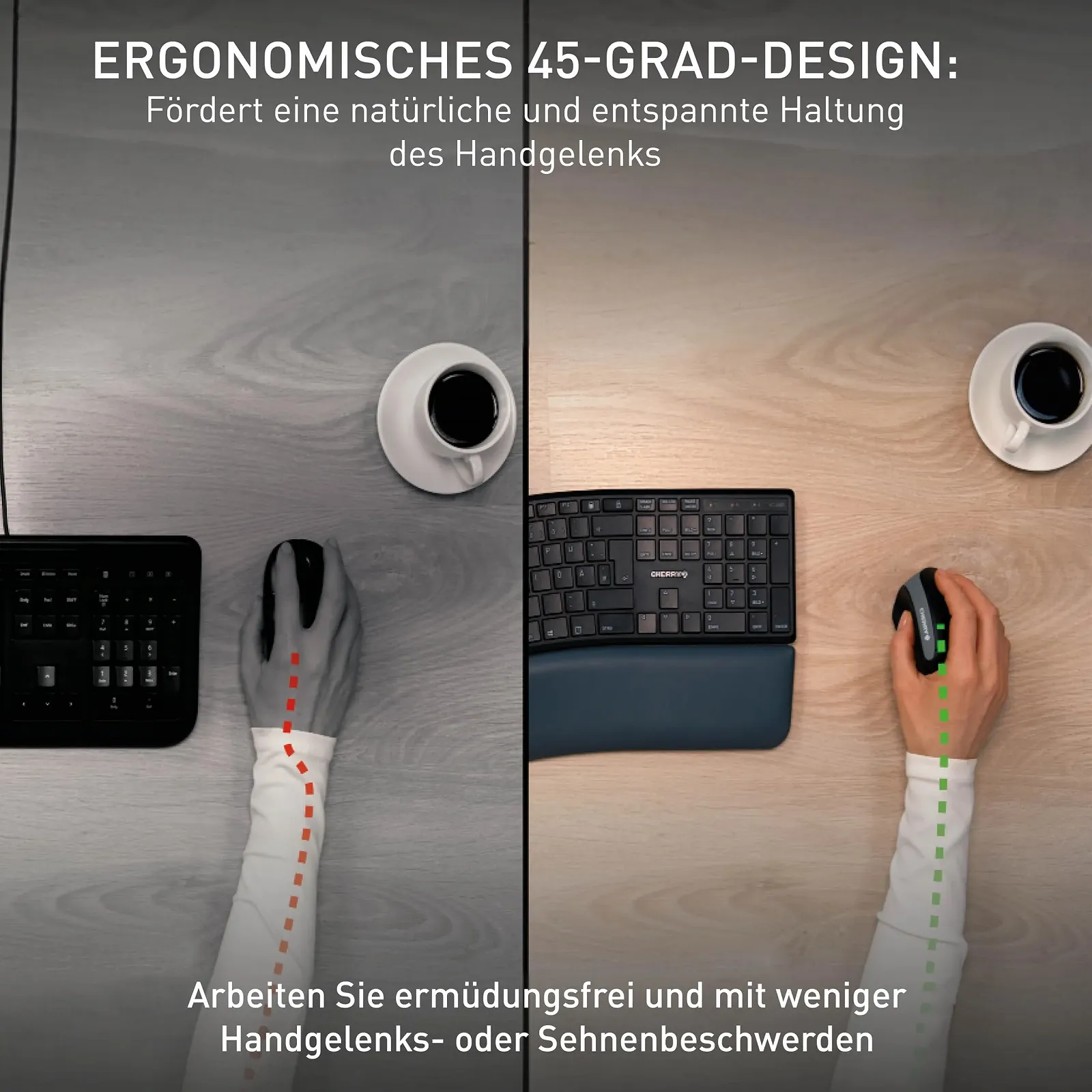 Мышь CHERRY MW 4500 беспроводная, эргономичная, 6 кнопок, черная, фото №4