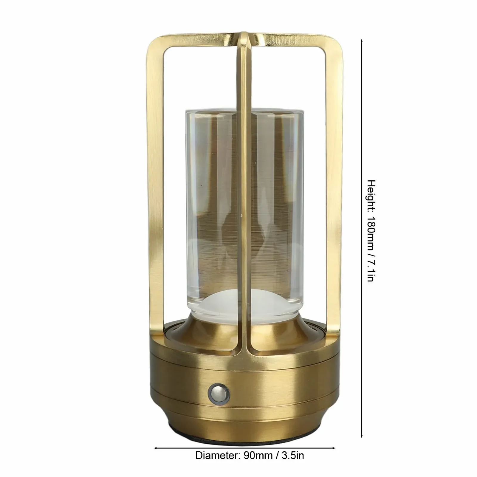 Настільна лампа KIMISS Wireless Small Touch акумуляторна сенсорна алюмінієва Чорна з золотом, фото №7