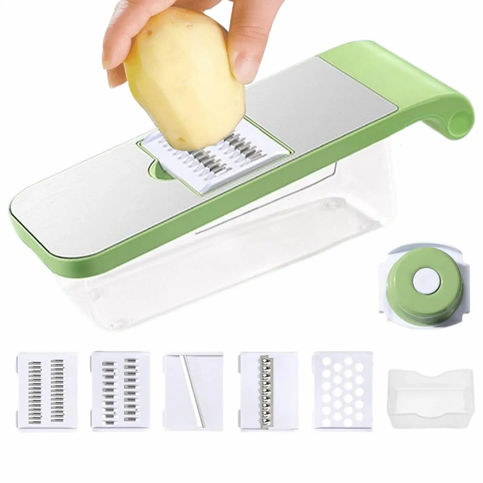 Овощерезка с контейнером, с 5 лезвиями, ручная, фото №1 Овощерезка с контейнером, с 5 лезвиями, ручная, фото №1