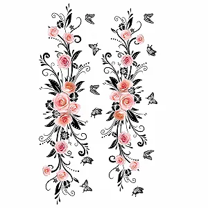Наклейка на стіну Black Flowers Rose Butterfly 60 x 15 см 2 шт. - Фото 1