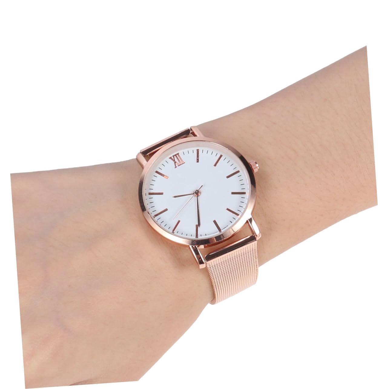 Часы Кварцевые LIFKOME C сетчатым браслетом, элегантные, Rose Gold, фото №6