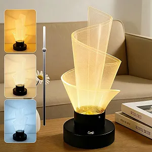 Настільна лампа Acrylic Spiral Dimmable Wireless 3 кольори Чорний - Фото 1
