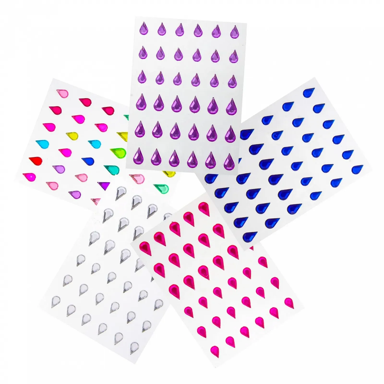 Стрази для макіяжу очей Райдужні стрази 5 аркушів та інструмент для вибору - Підвіска русалки та наклейки для дітей, фото №1