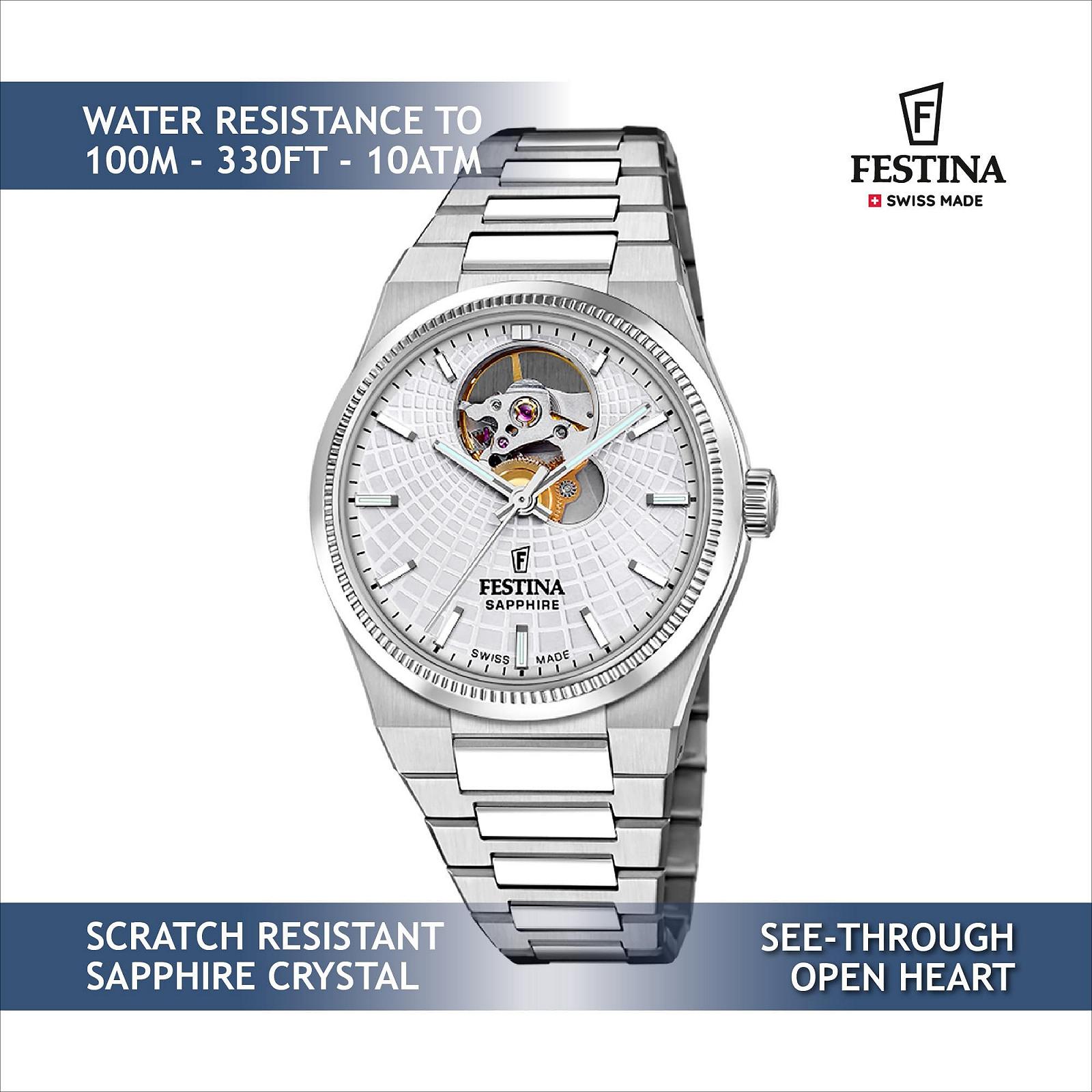 Женские часы Автоматические Festina Swiss Made Riv
é F20054/3 Swiss Made Автоматические корпус из нержавеющей стали 316L Серебряный Зеленый, Зеленый, Браслет, фото №3 Женские часы Автоматические Festina Swiss Made Riv
é F20054/3 Swiss Made Автоматические корпус из нержавеющей стали 316L Серебряный Зеленый, Зеленый, Браслет, фото №3