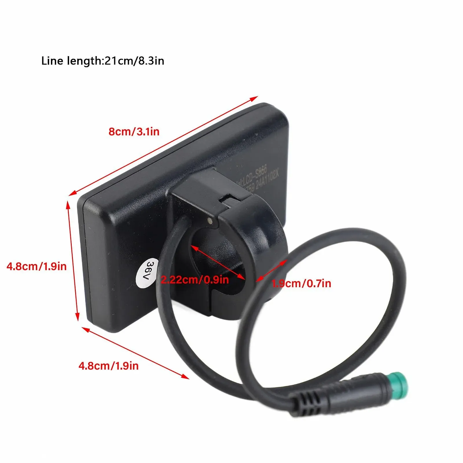 LCD-дисплей для электровелосипеда S866 24V 36V 48V 22.2 мм 5 Pin, фото №5