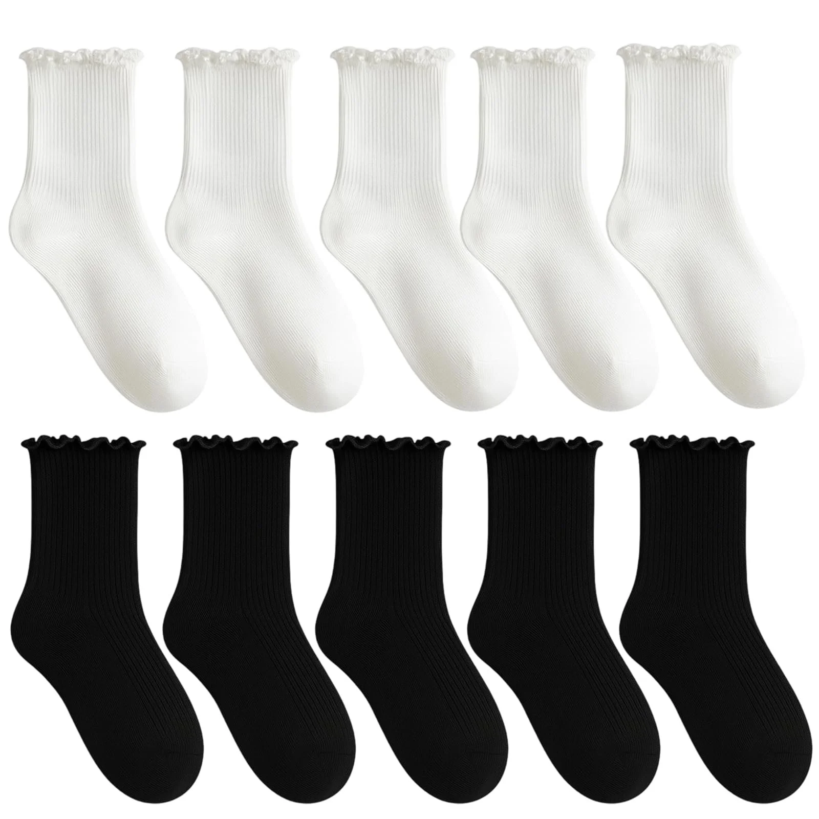 Жіночі шкарпетки з рюшами Black and White, розмір 36-42, фото №1 Жіночі шкарпетки з рюшами Black and White, розмір 36-42, фото №1