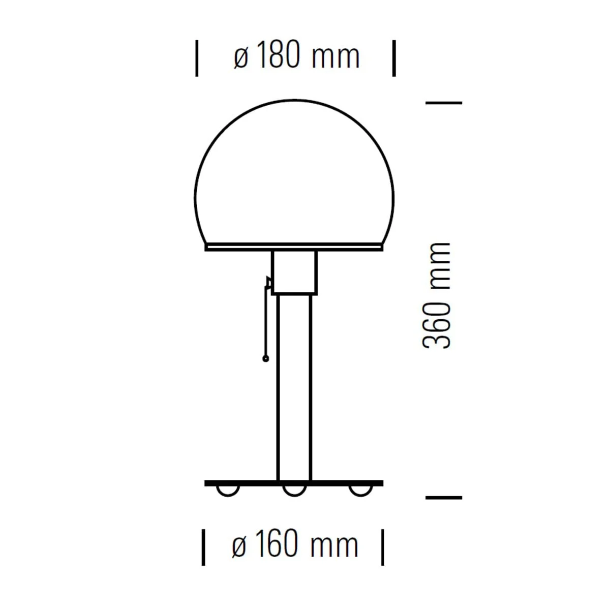 Настільна лампа Tecnolumen Wagenfeld WA24 Метал Скло 36 x 18 см Біла, фото №4