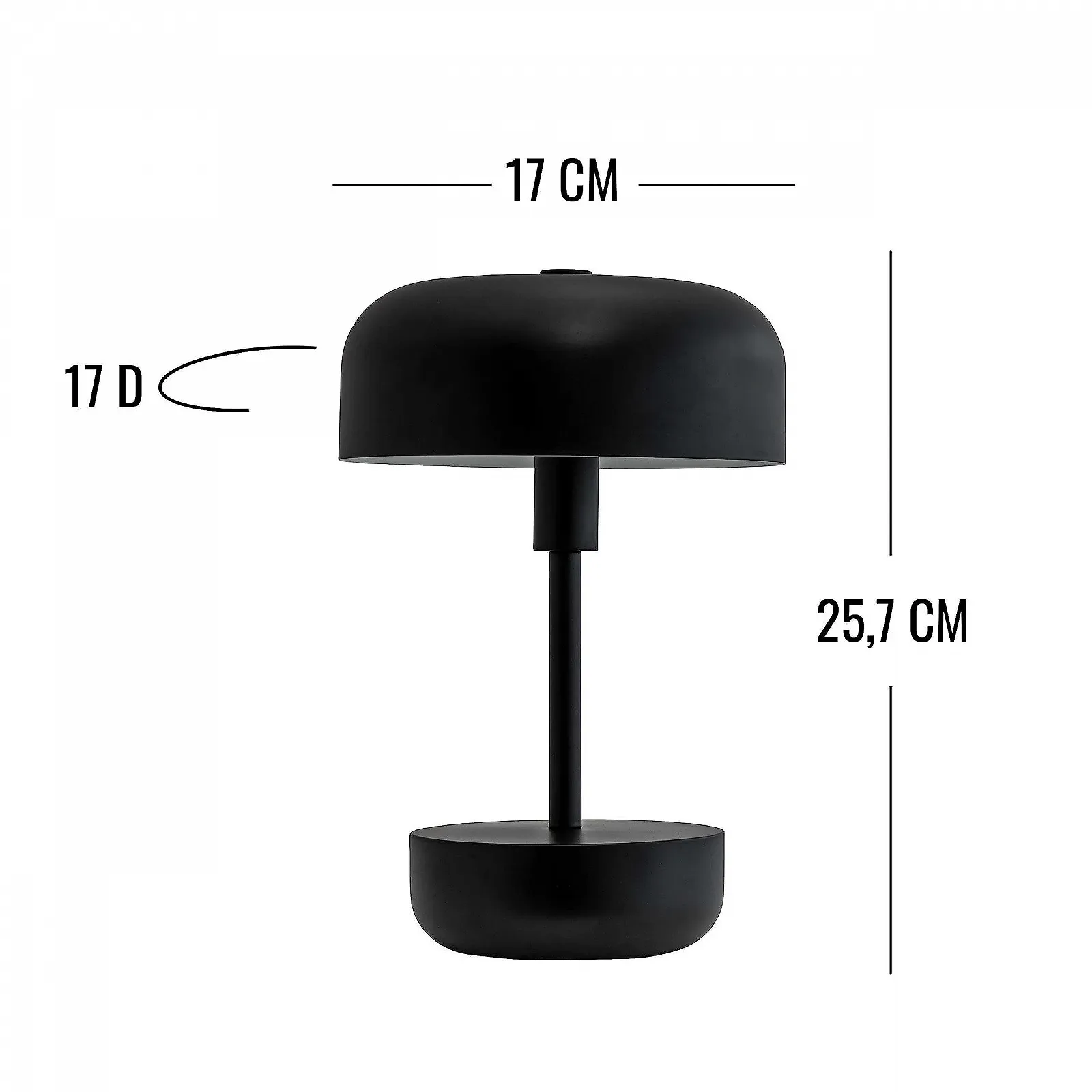 Настільна лампа Dyberg Larsen Haipot Wireless LED Rechargeable Black, фото №6